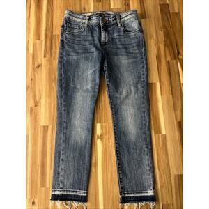 Kut From The Kloth Jeans Womens 0P Reese Ankle Straight Leg Petite Distressed